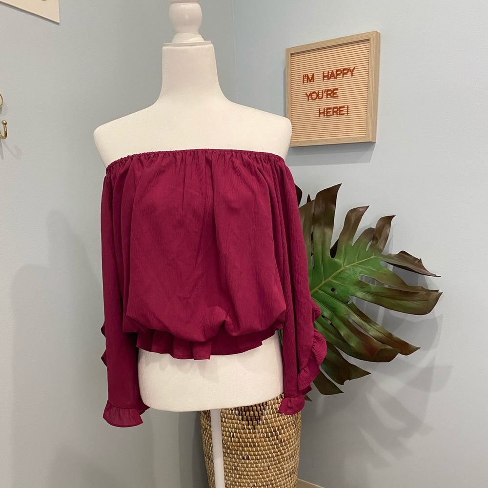 She + Sky fuchsia blouse